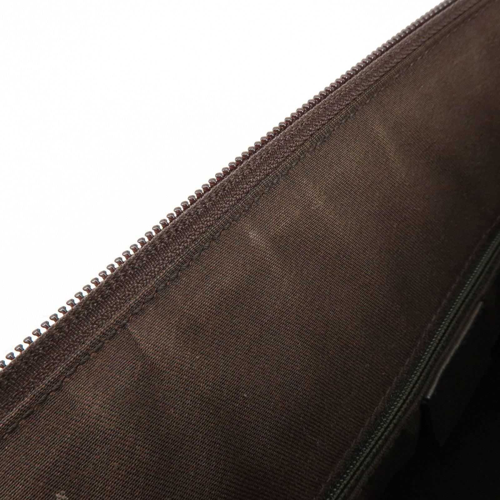 GUCCI Abbey GG Denim Leather Tote Bag Hand Bag Dark Brown 268640