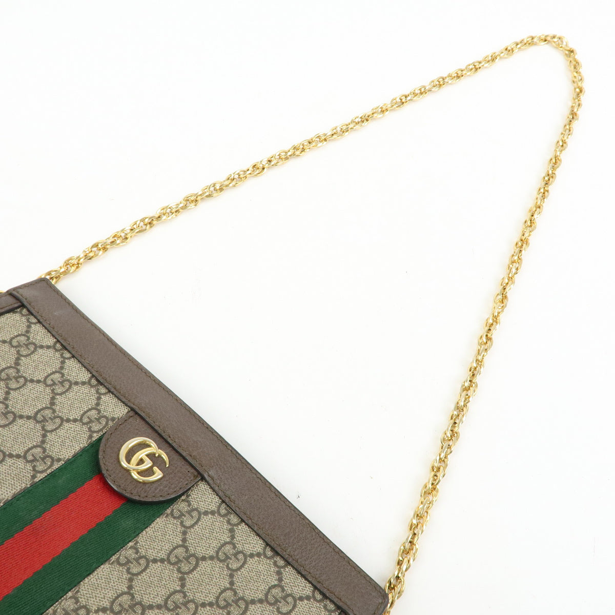 GUCCI Ophidia Sherry GG Supreme Chain Shoulder Bag Beige Brown 503877