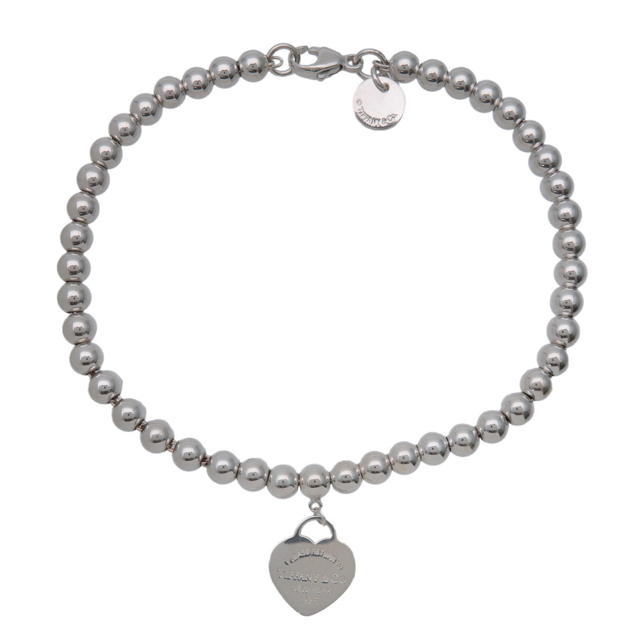 Tiffany & Co Return to Tiffany Mini Heart Tag Beads Bracelet SV925 Pink