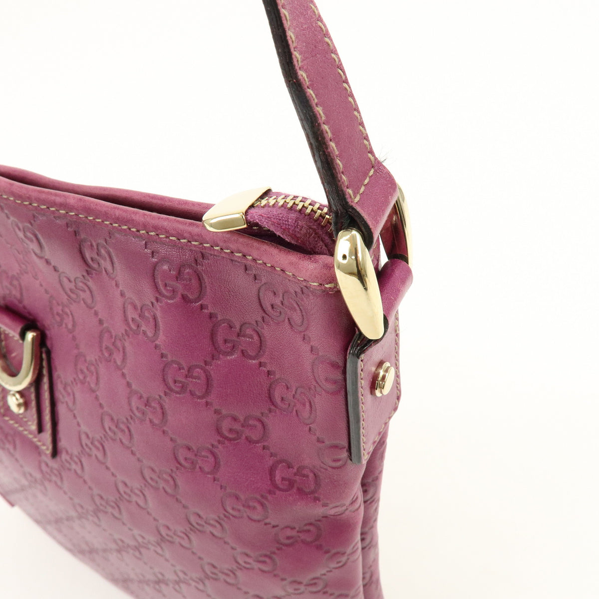 GUCCI Abbey Guccissima Leather Shoulder Bag Crossbody Bag Purple 131326