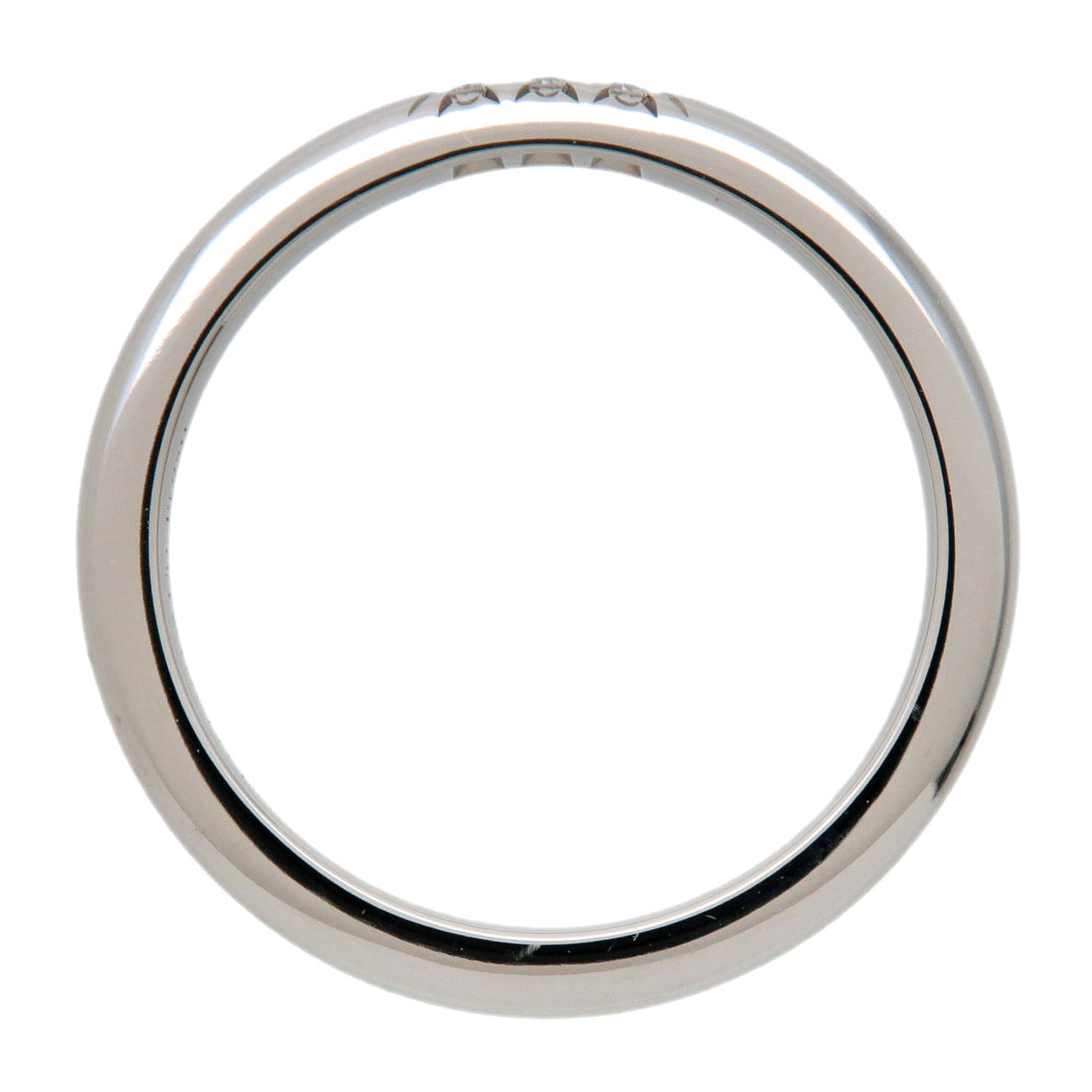 Tiffany & Co Classic Band 3P Diamond Ring PT950 Platinum US4 EU46.5 HK8