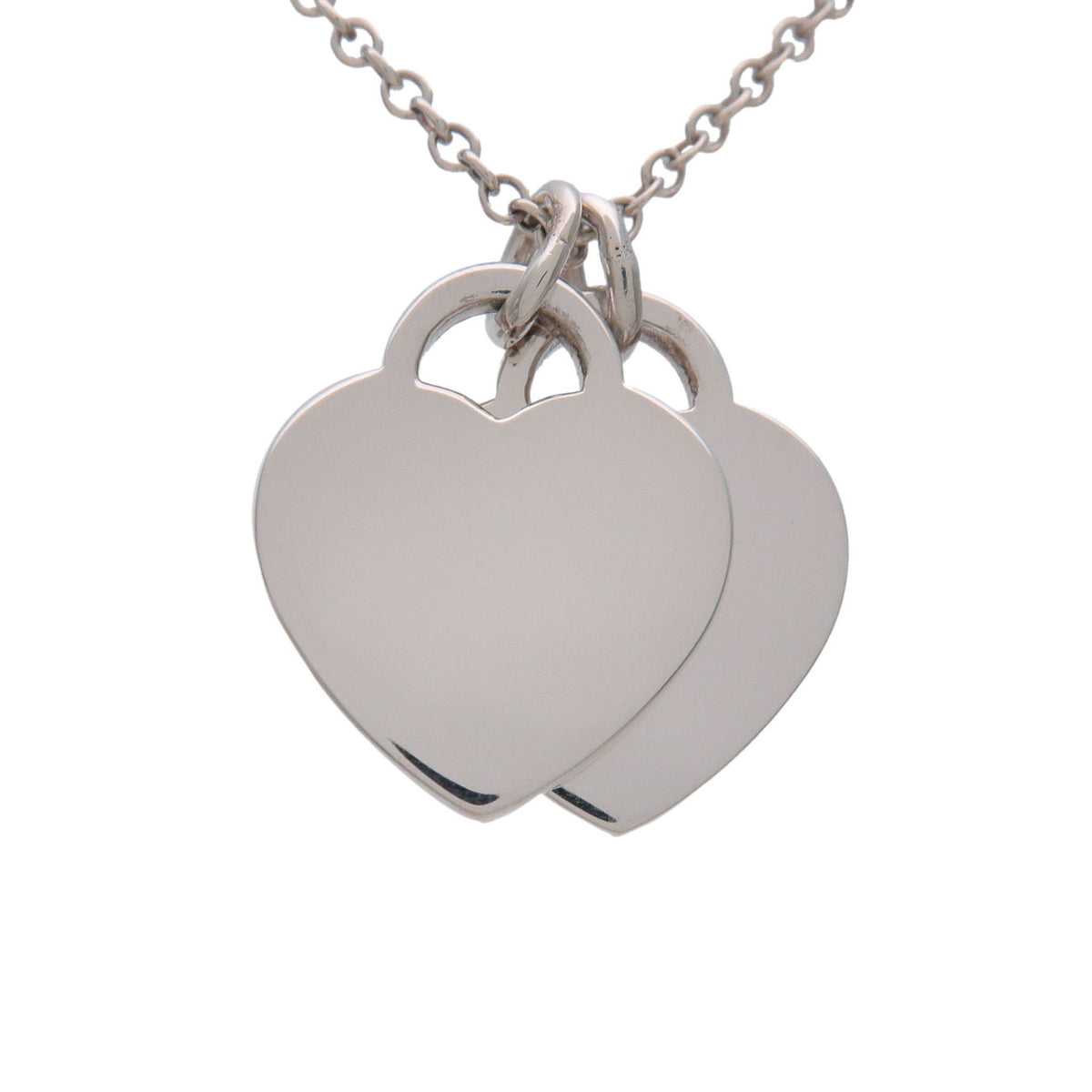 Tiffany & Co Return to Tiffany Mini Double Heart Tag Necklace SV925