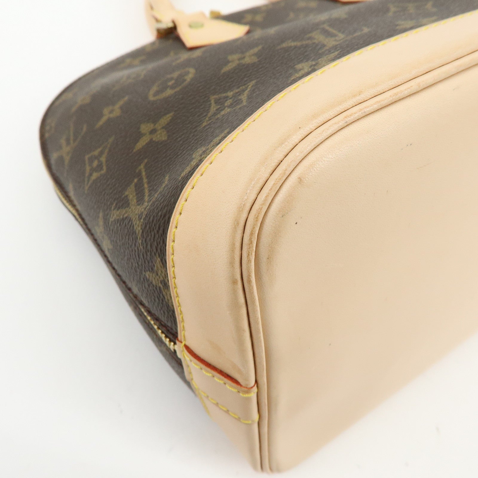 Louis Vuitton Monogram Alma PM Canvas Leather Hand Bag Brown M51130
