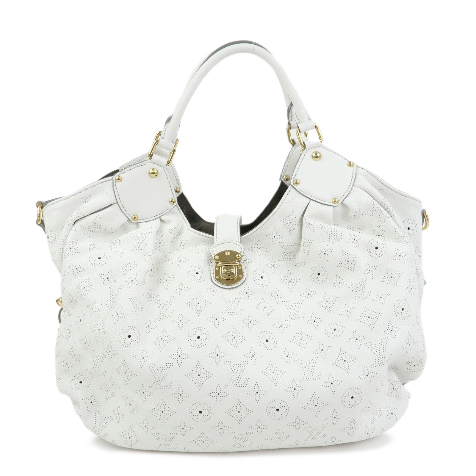 Louis Vuitton Monogram Mahina XL Leather Shoulder Bag Blanc M95715