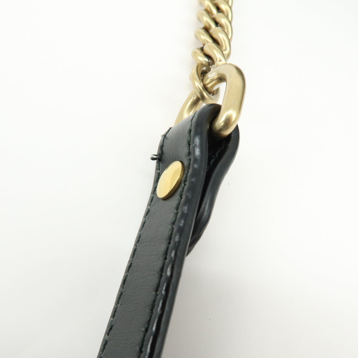 GUCCI GG Marmont Leather Chevron Shoulder Crossbody Bag Black 448065