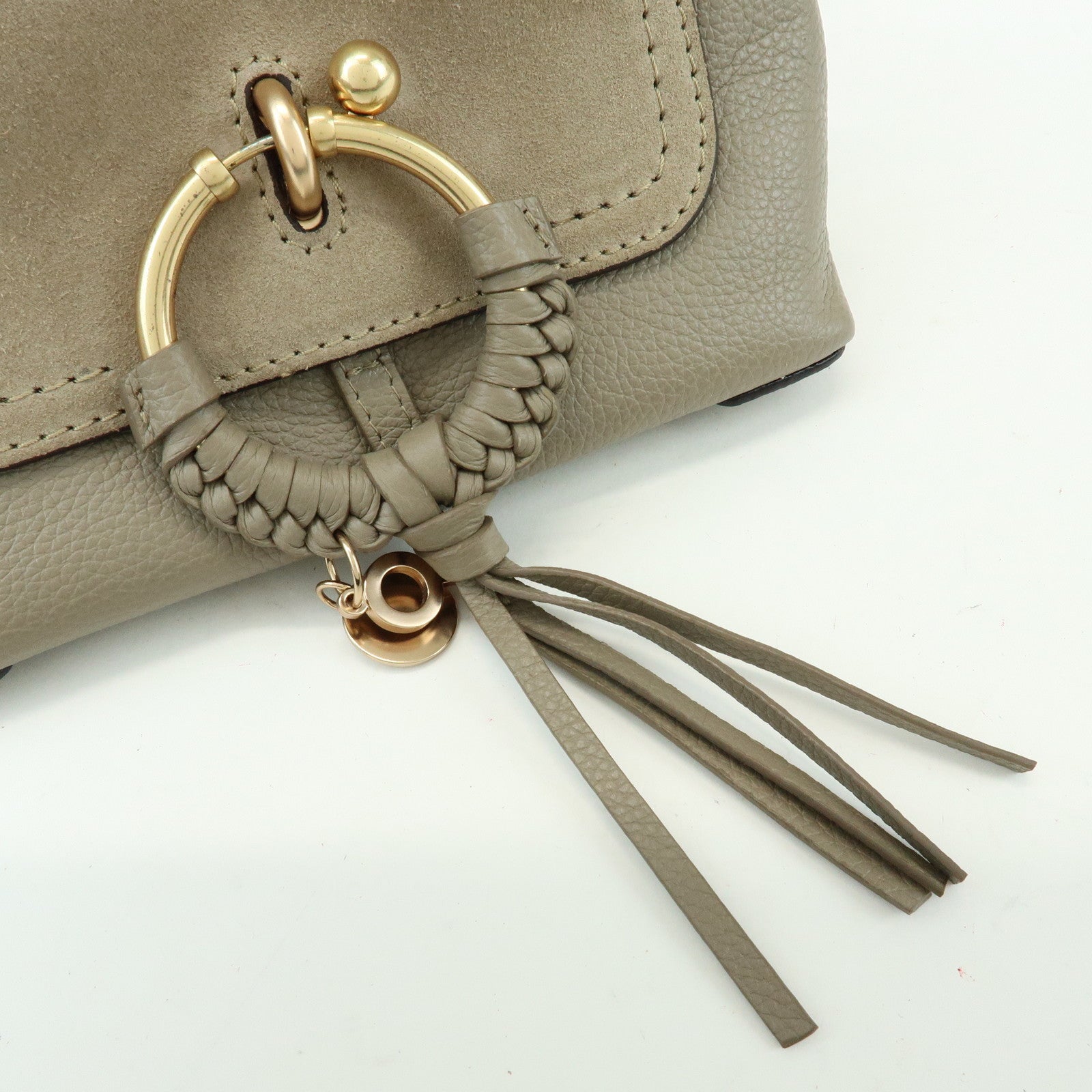 Chloe See by Chloe Joan Leather Suede Mini 2Way Bag Hand Bag Greige