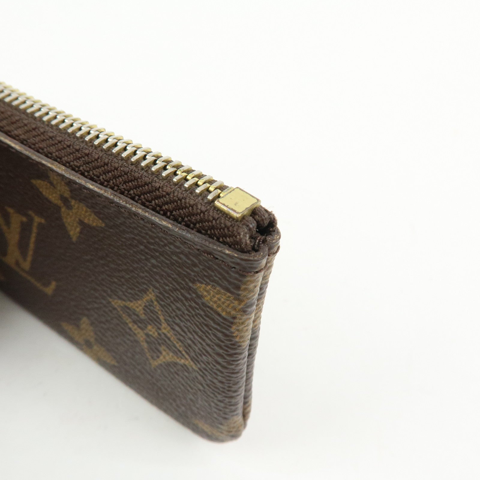 Louis Vuitton Monogram Pochette Cles Coin Case Key Case Brown M62650
