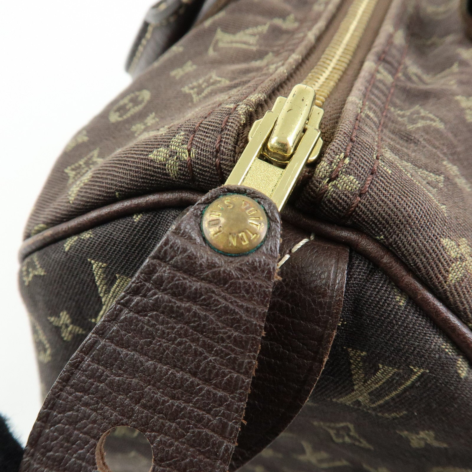 Louis Vuitton Monogram Mini Lin Speedy 30 Boston Hand Bag Ebene M95224