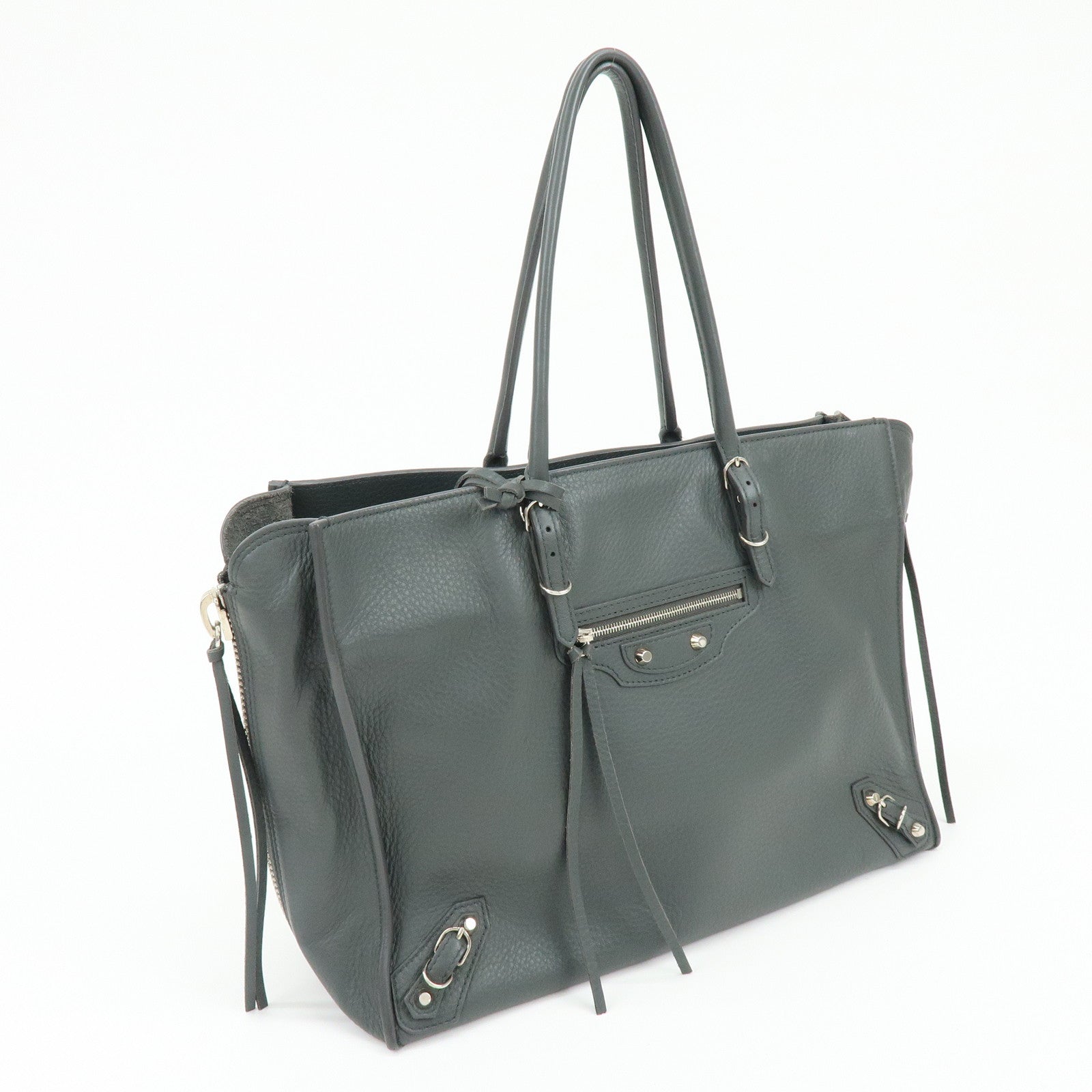 BALENCIAGA The Paper Shoulder Bag Hand Bag Grey 432596