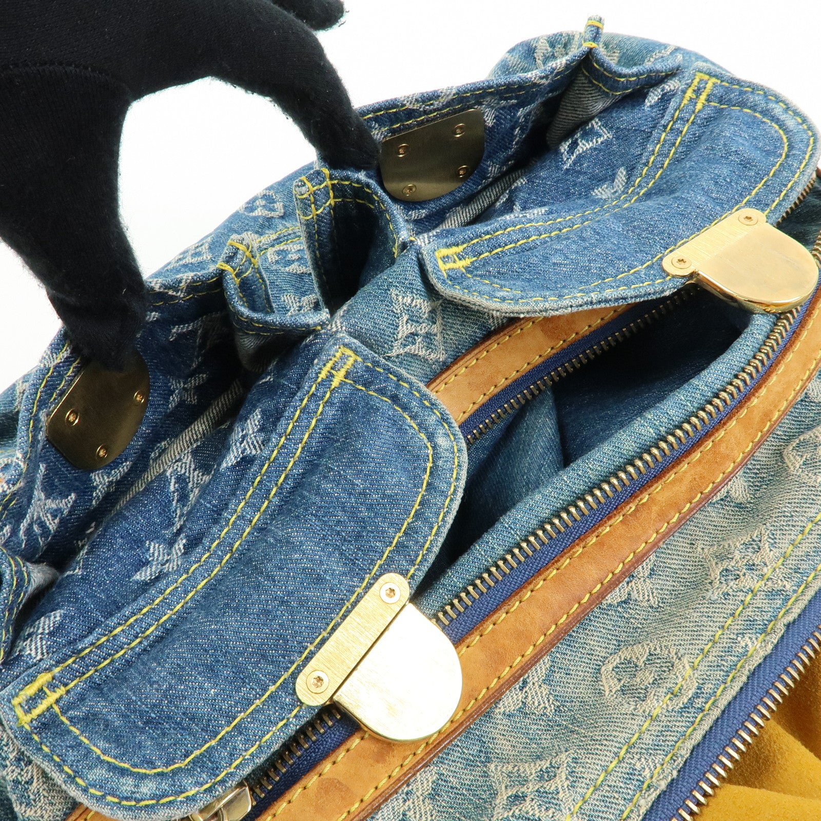 Louis Vuitton Monogram Denim Baggy PM 2Way Bag Shoulder Bag M95049