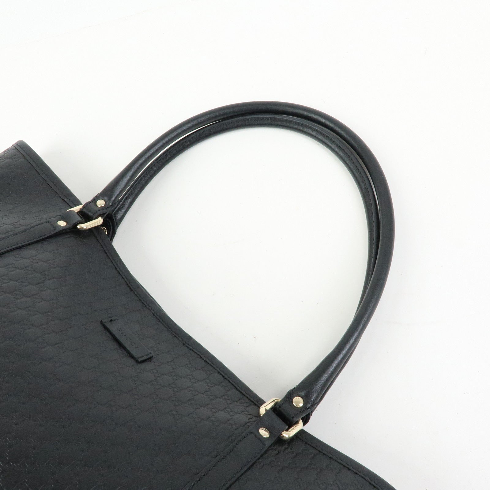 GUCCI Microguccissima Leather Tote Bag Shoulder Bag Black 449647