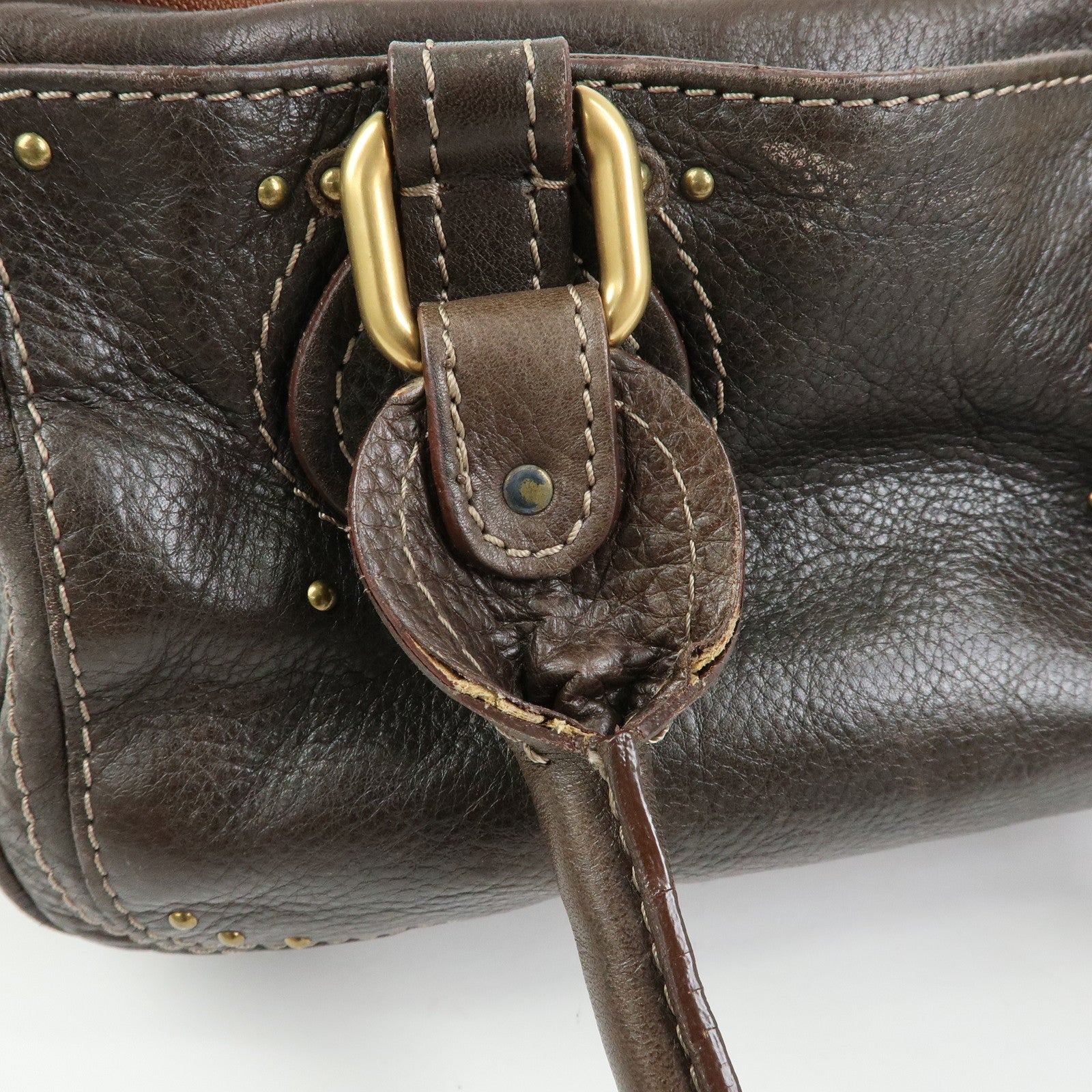 Chloe Paddington Leather Mini Hand Bag Shoulder Bag Brown