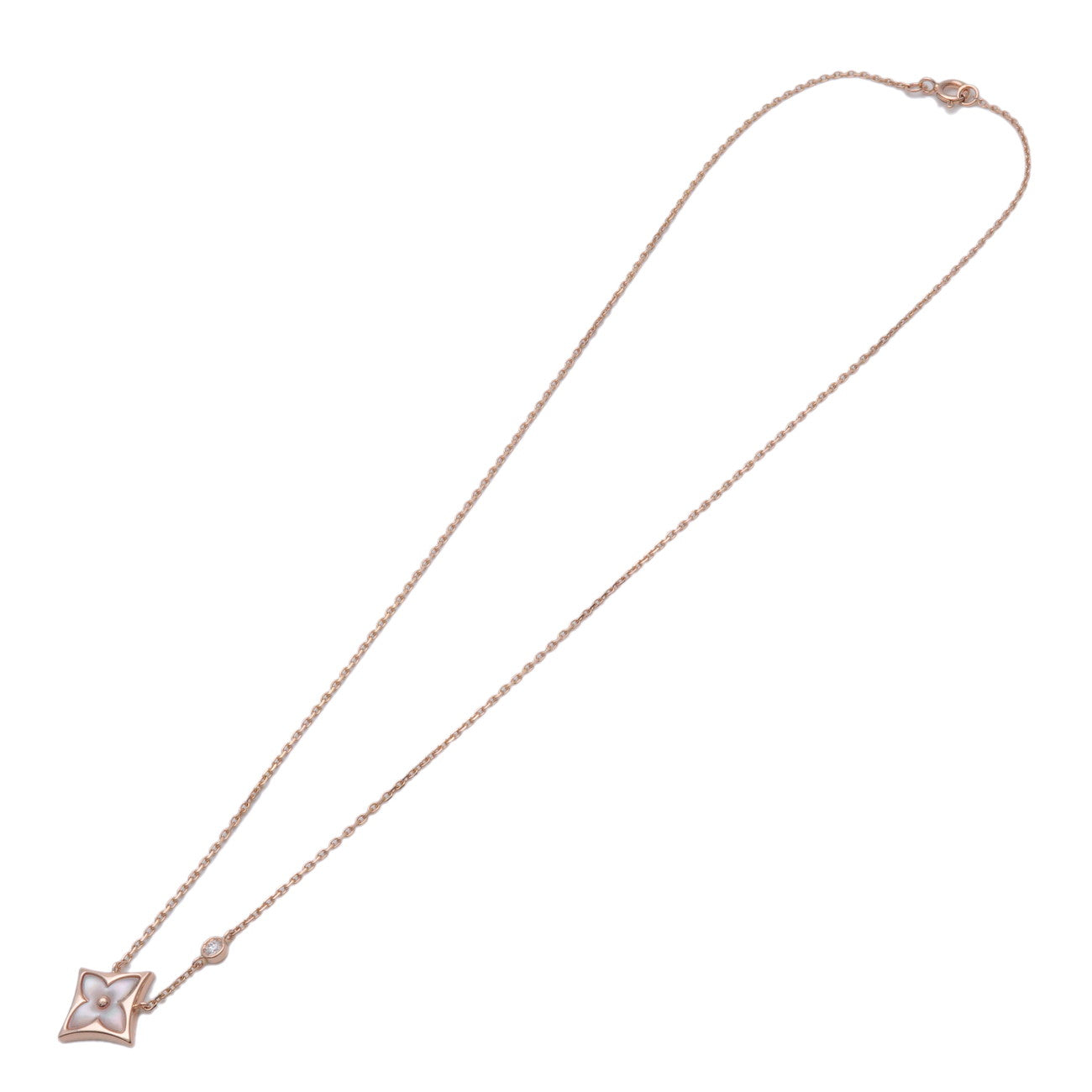 Louis Vuitton Pendant Color Blossom BB 1PDiamond Necklace K18 PG Q93892