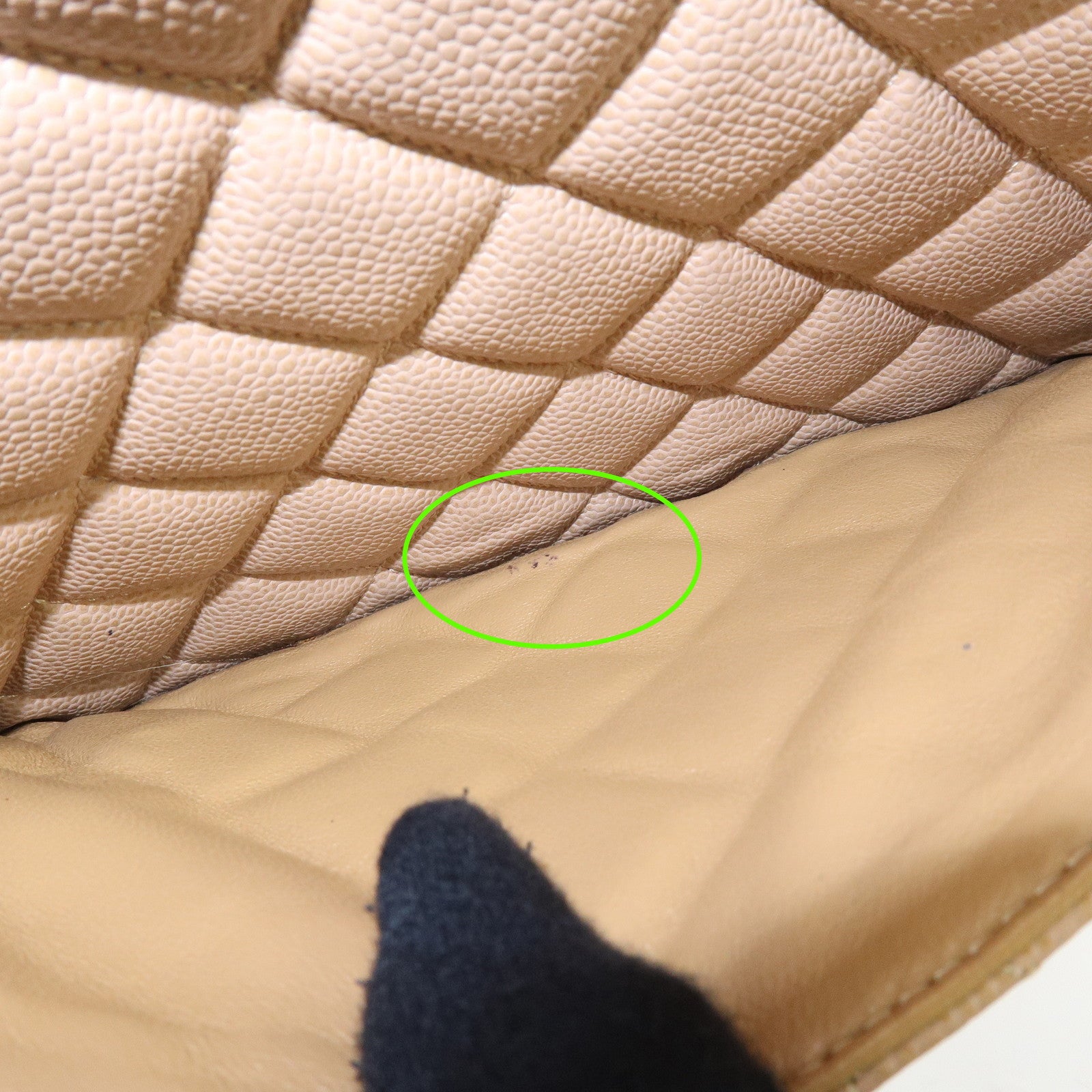 CHANEL Matelasse COCO Mark Caviarskin Medallion Tote Bag Beige A01804