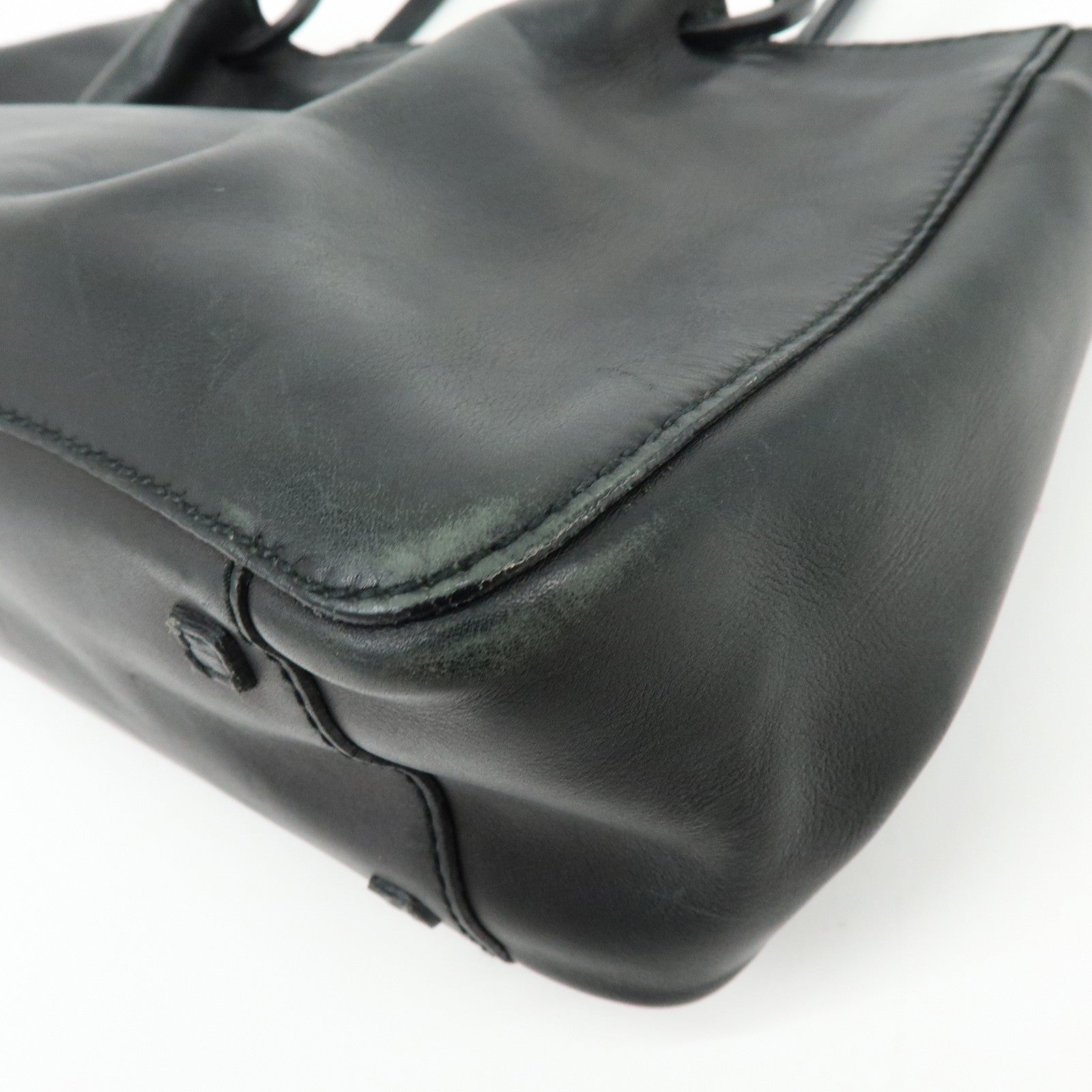GUCCI Leather Tote Bag Shoulder Bag Hand Bag Black 94898