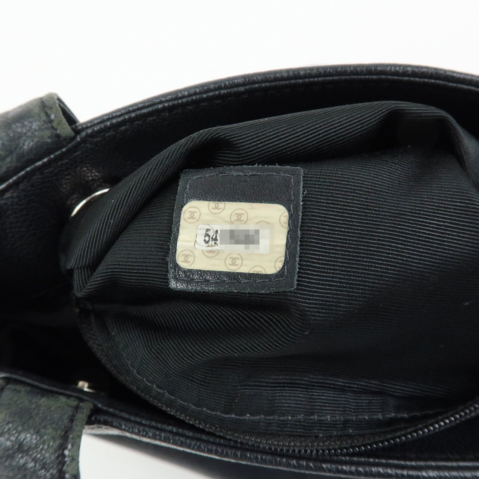 CHANEL COCO Mark Calf Skin Leather Tote Bag Shoulder Bag Black