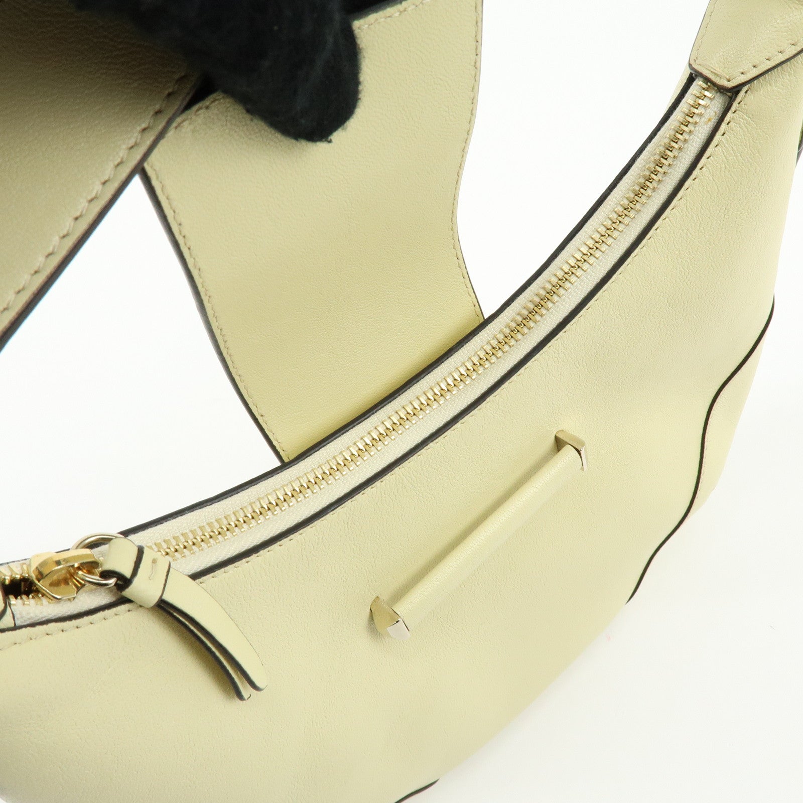 JIMMY CHOO Flap Leather Hand Bag Shoulder Bag Yellow Beige