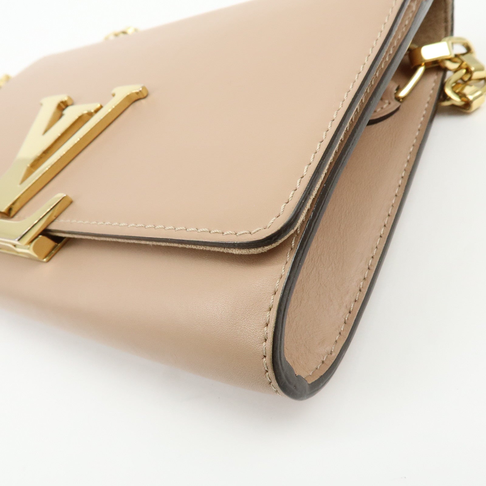 Louis Vuitton Pochette Louise GM Leather Chain Shoulder Bag Pink