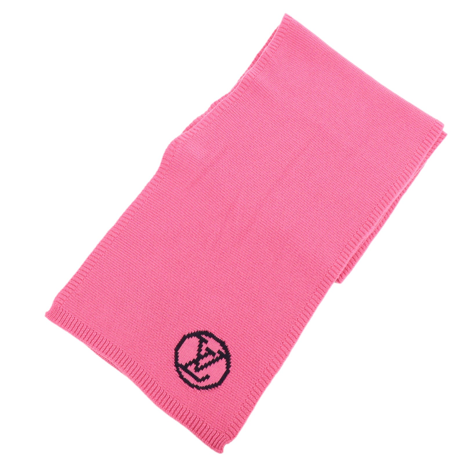 Louis Vuitton Echarpe LV Collage Wool 100% Scarf Stole Pink M71136