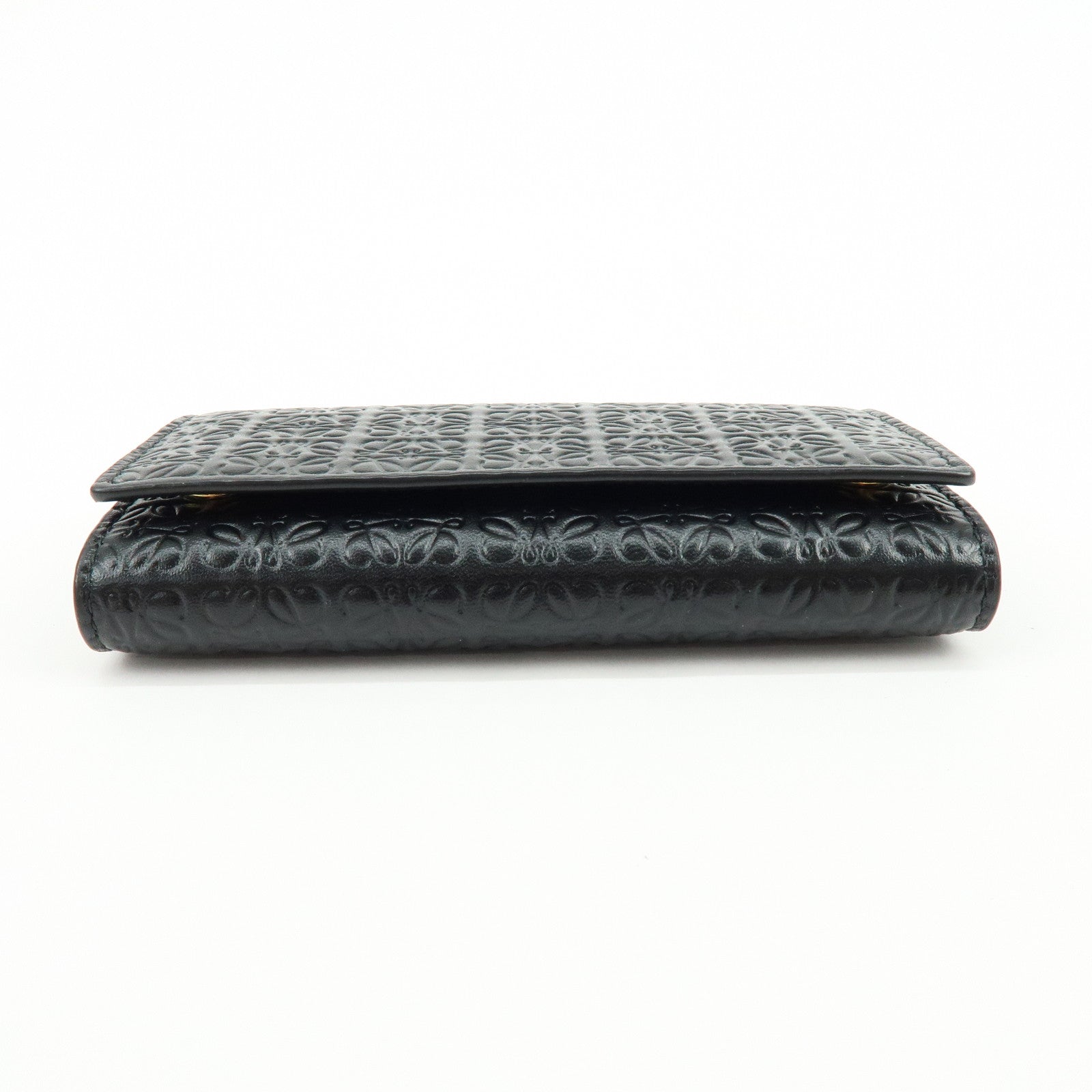 LOEWE Repeat Anagram Calf Leather 6 Ring Key Case Key Holder Black