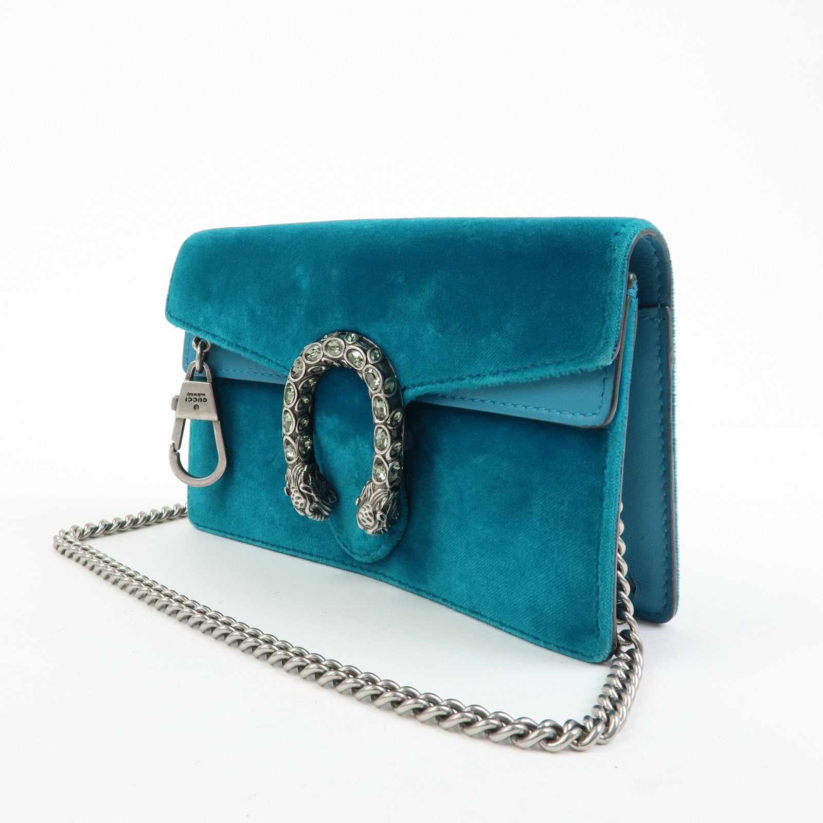 GUCCI Dionysus Super Mini Bag Velour Chain Shoulder Bag Green 476432
