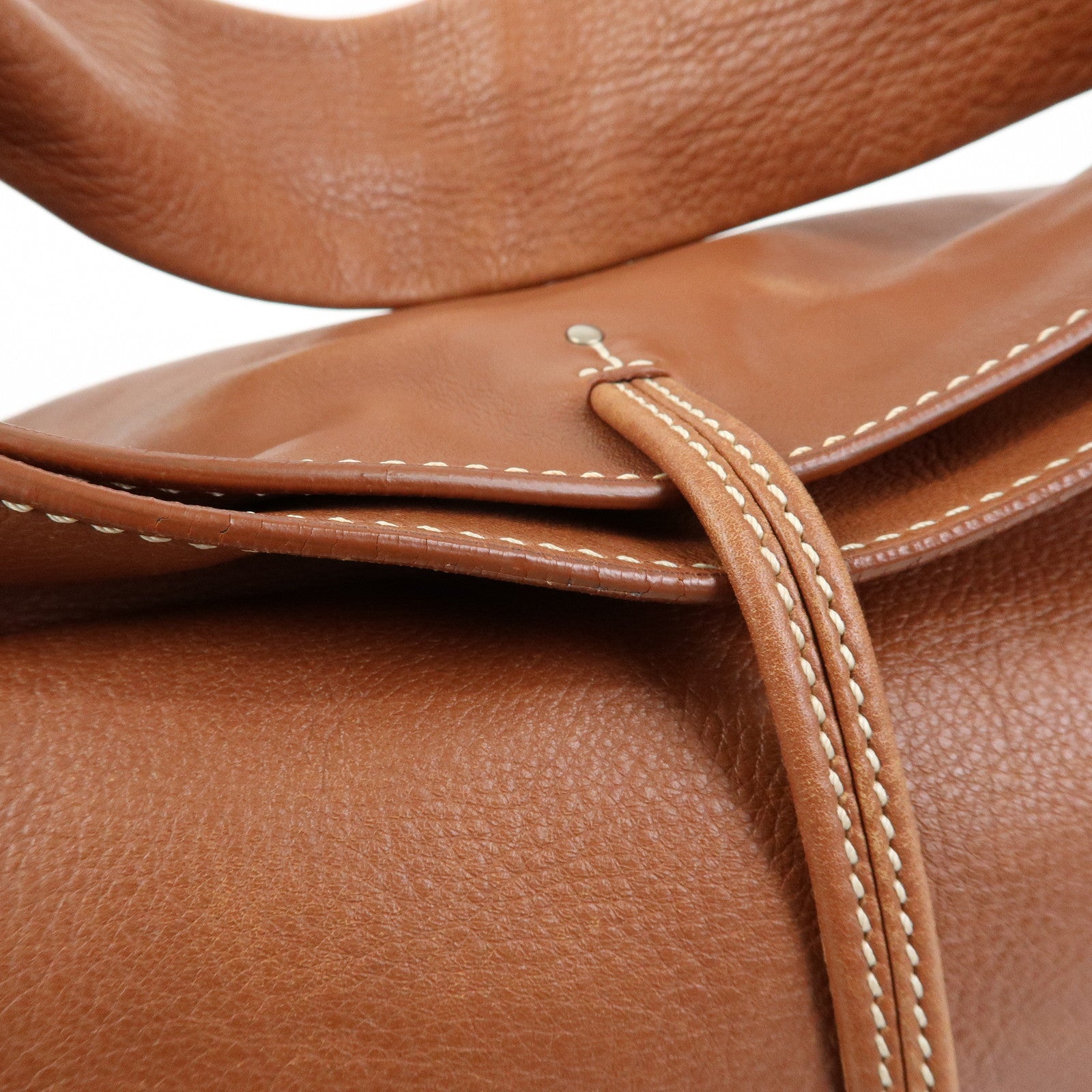 CELINE Bittersweet Leather Shoulder Bag Hand Bag Brown