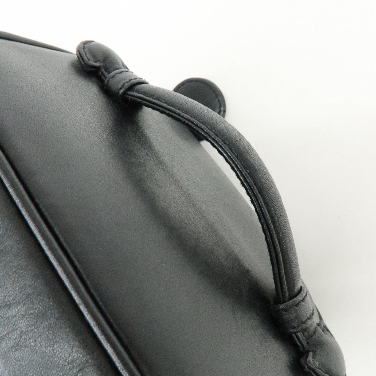 CHANEL Bicolore Lamb Skin Vanity Bag Hand Bag Black A01619