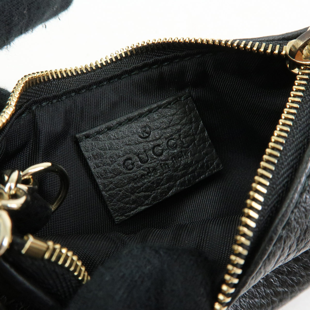 GUCCI Leather Key Case Coin Case Black 368879