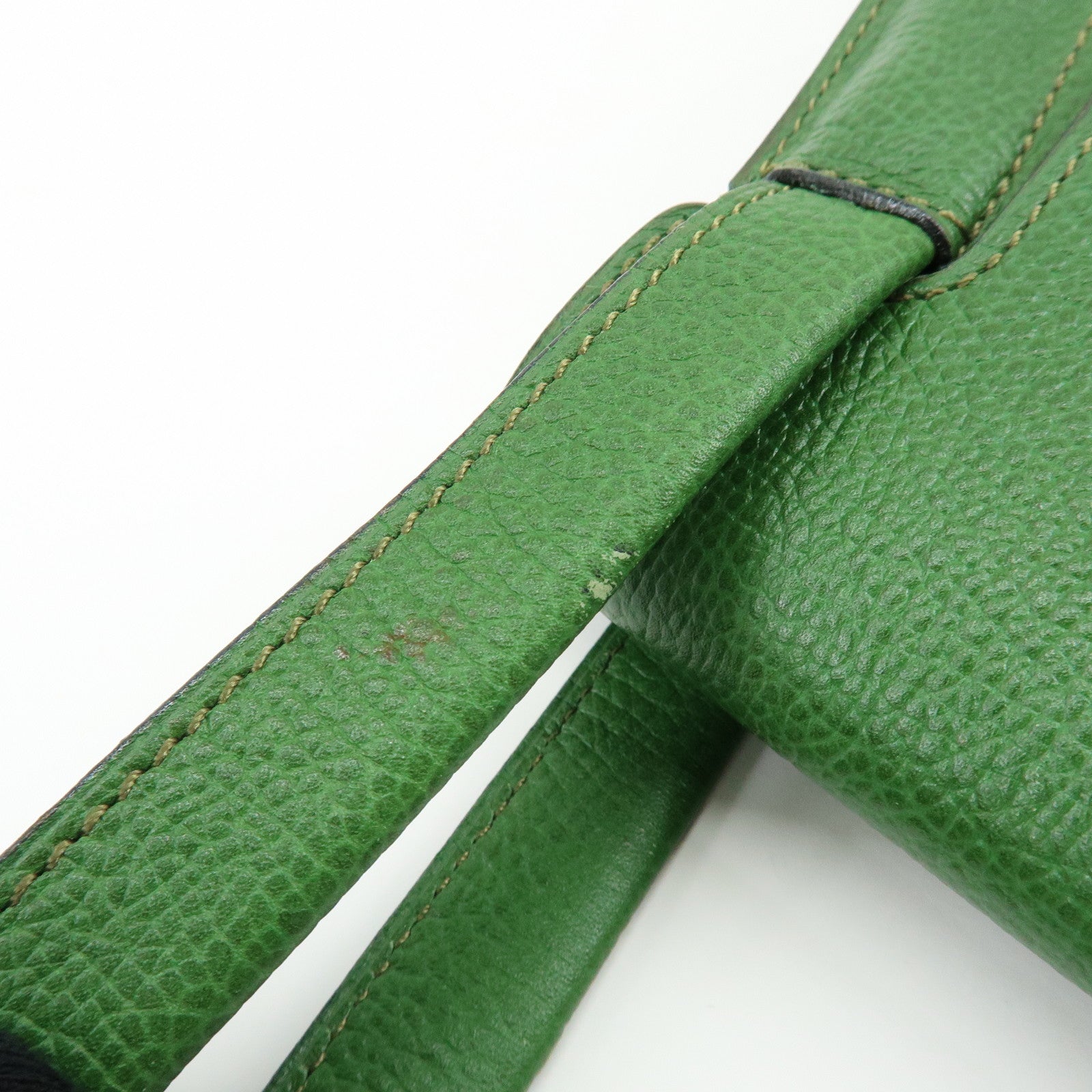 DELVAUX Louise Leather Shoulder Bag Hand Bag Green