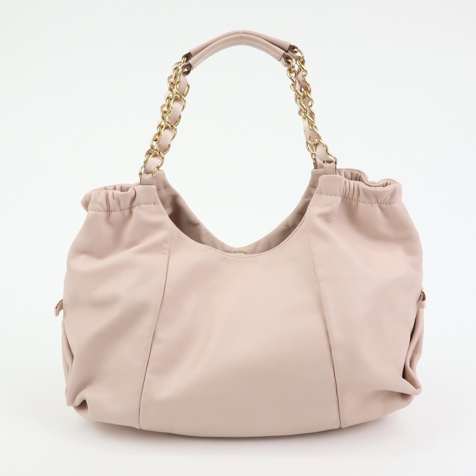 Ferragamo Vara Ribbon Leather Chain Shoulder Bag  Pink