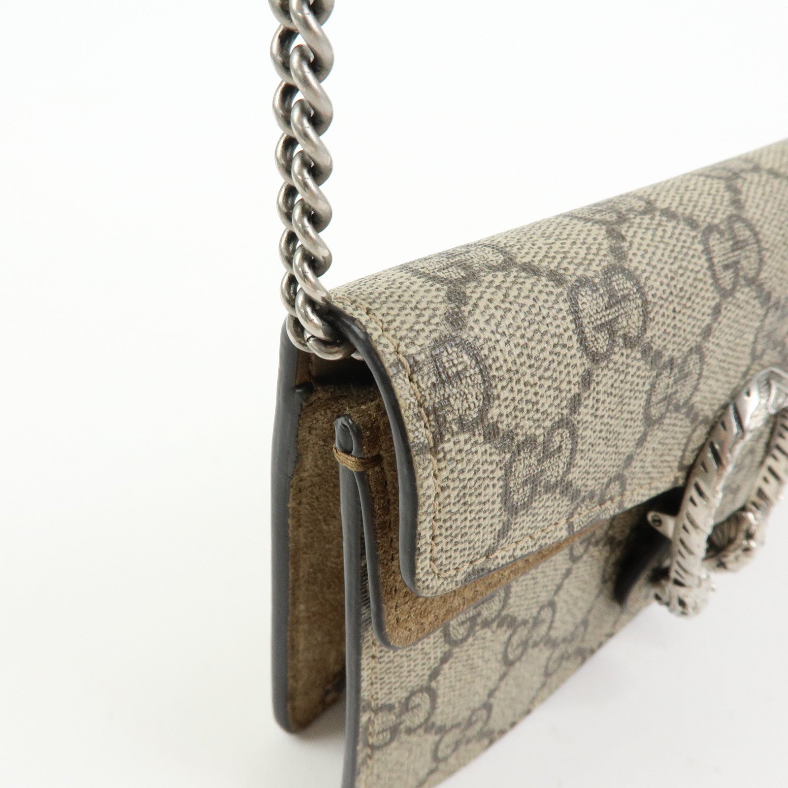 GUCCI Dionysus Super Mini Bag Leather Chain Shoulder Bag Beige 476432