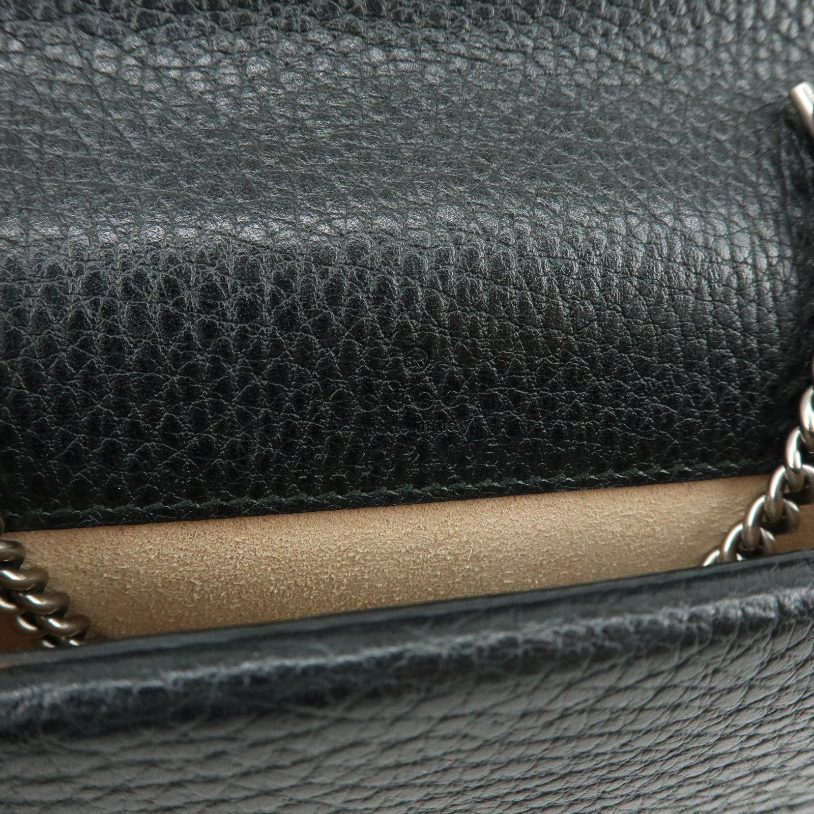 GUCCI Dionysus Super Mini Bag Leather Chain Shoulder Bag Black