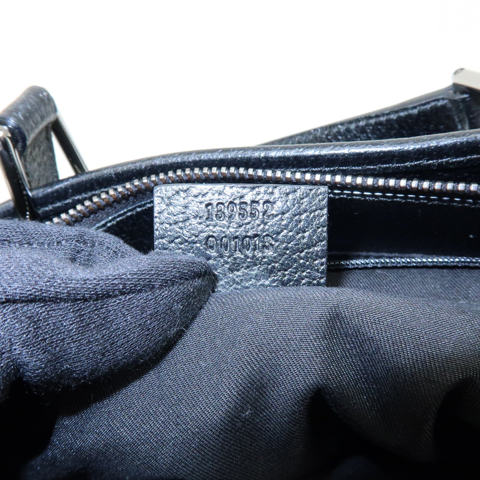 GUCCI GG Canvas Leather Tote Bag Shoulder Bag Black 139552