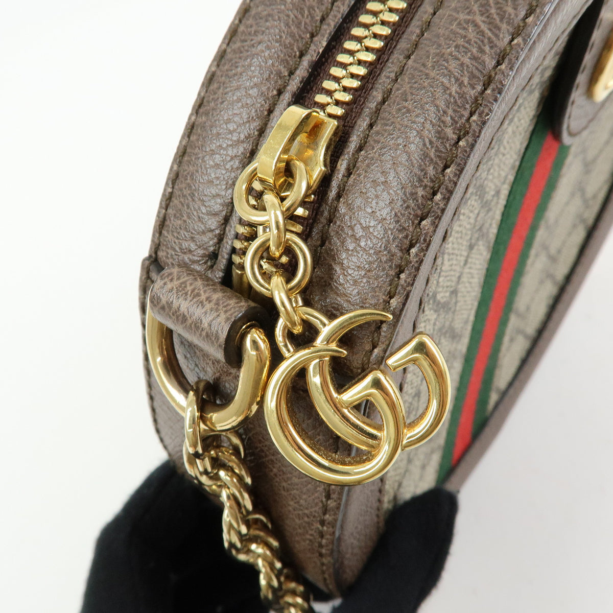 GUCCI Ophidia Sherry Double G Round Mini Chain Shoulder Bag 550618