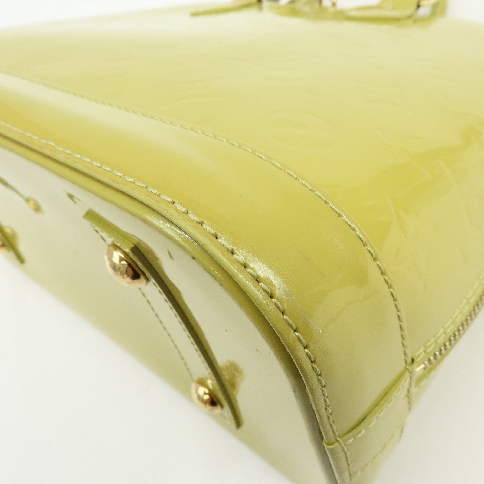 Louis Vuitton Monogram Vernis Alma PM Hand Bag Vert Impression M91615