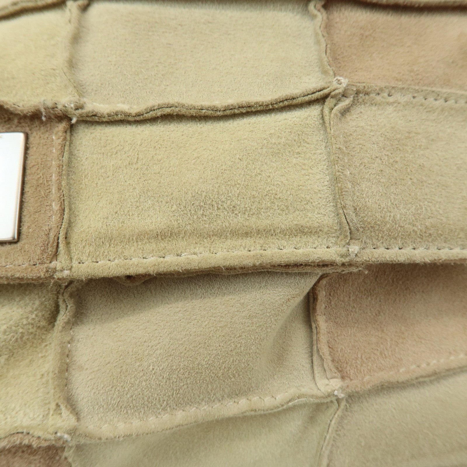 CHANEL 2.55 Suede Patchwork Chain Shoulder Bag Beige A14528