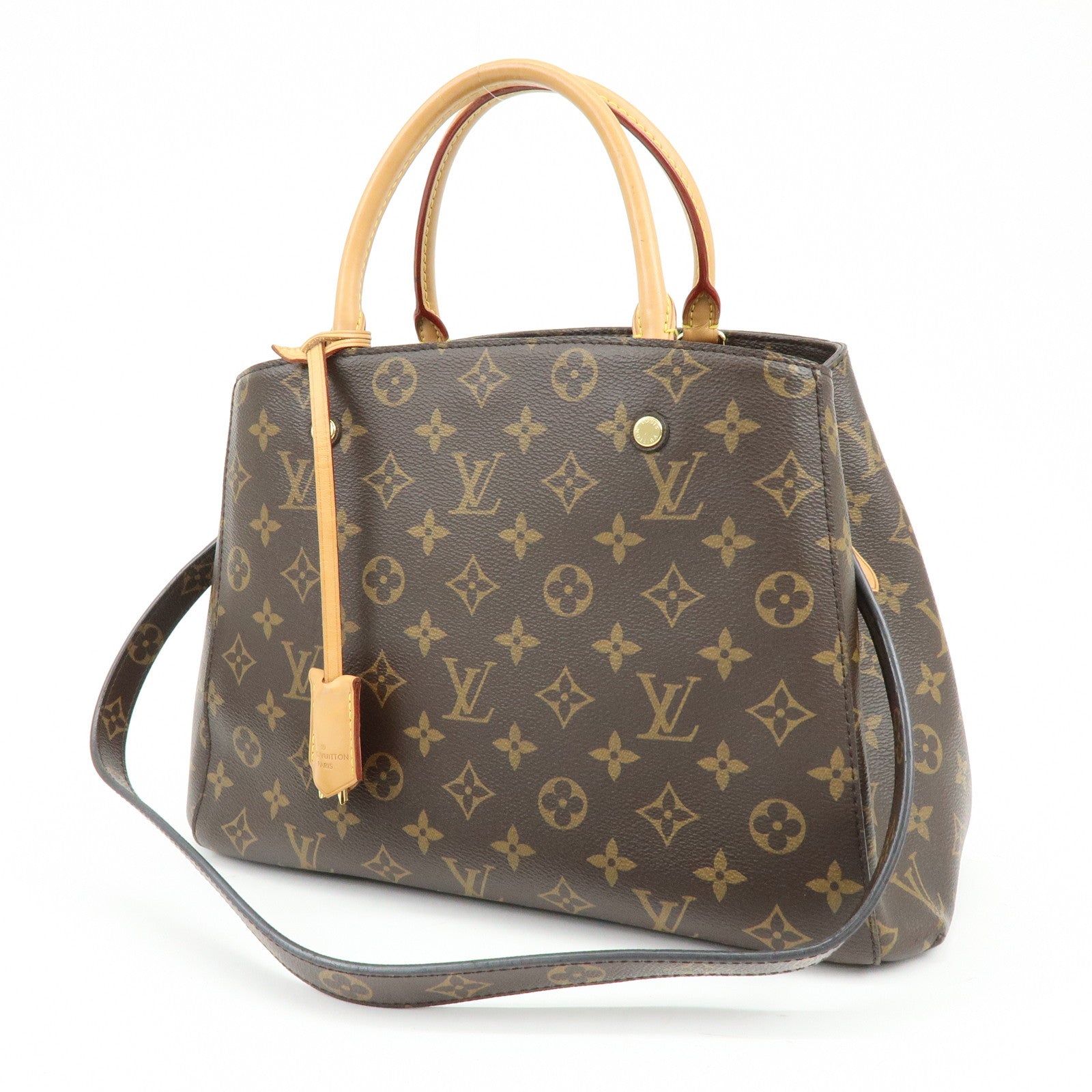 Louis Vuitton Monogram Montaigne MM 2Way Bag Hand Bag Brown M41056