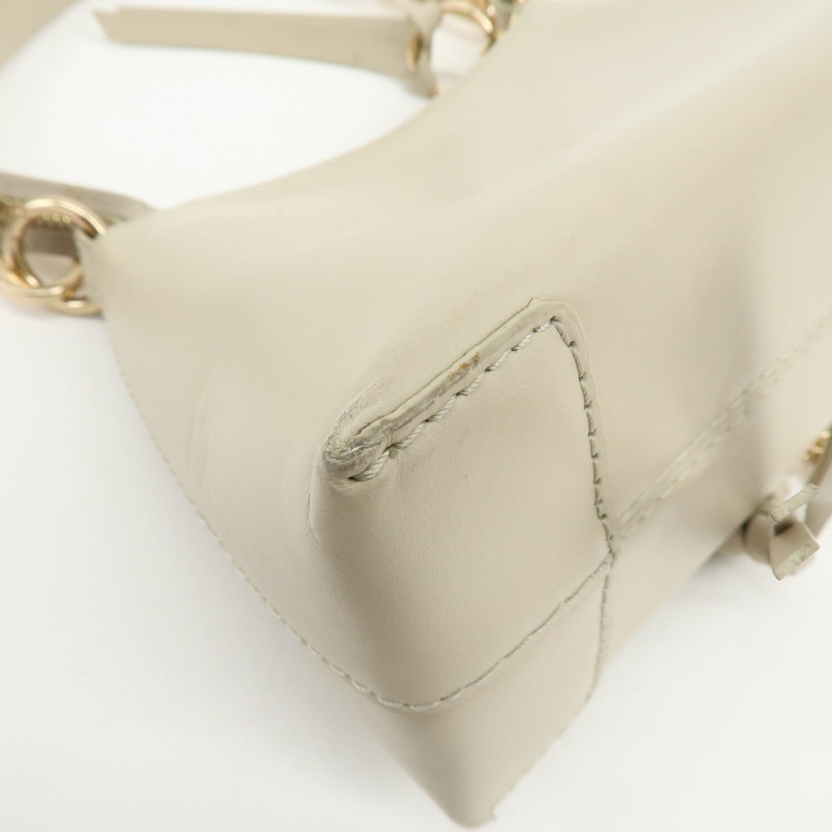 Chloe See By Chloe Joan Leather Hand Bag Clutch Bag Beige