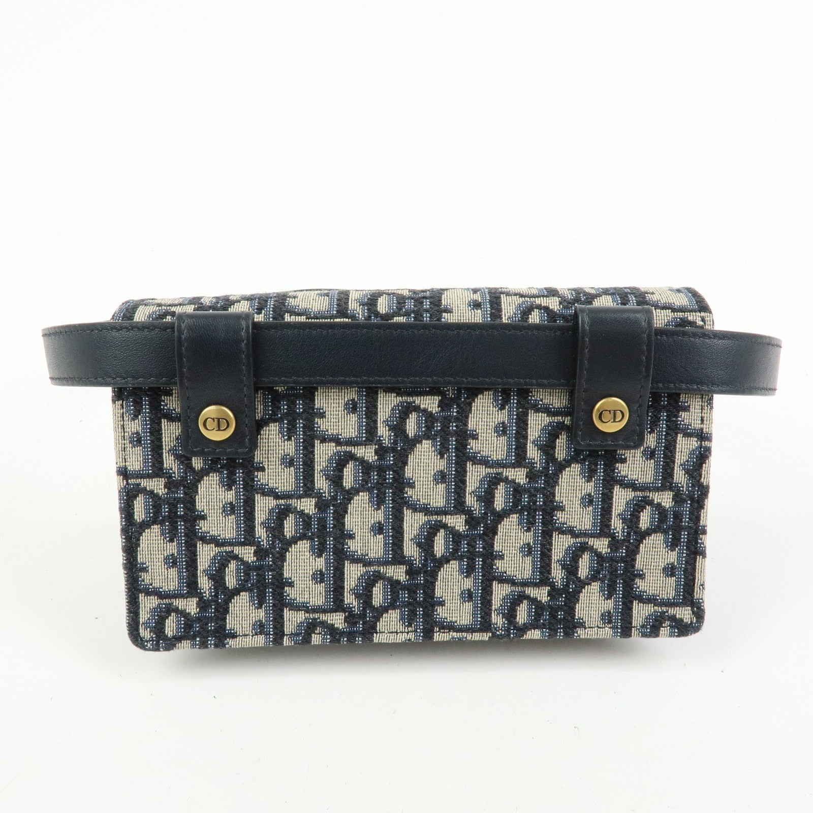 Christian Dior Saddle Trotter Canvas Waist Pouch Body Bag Navy