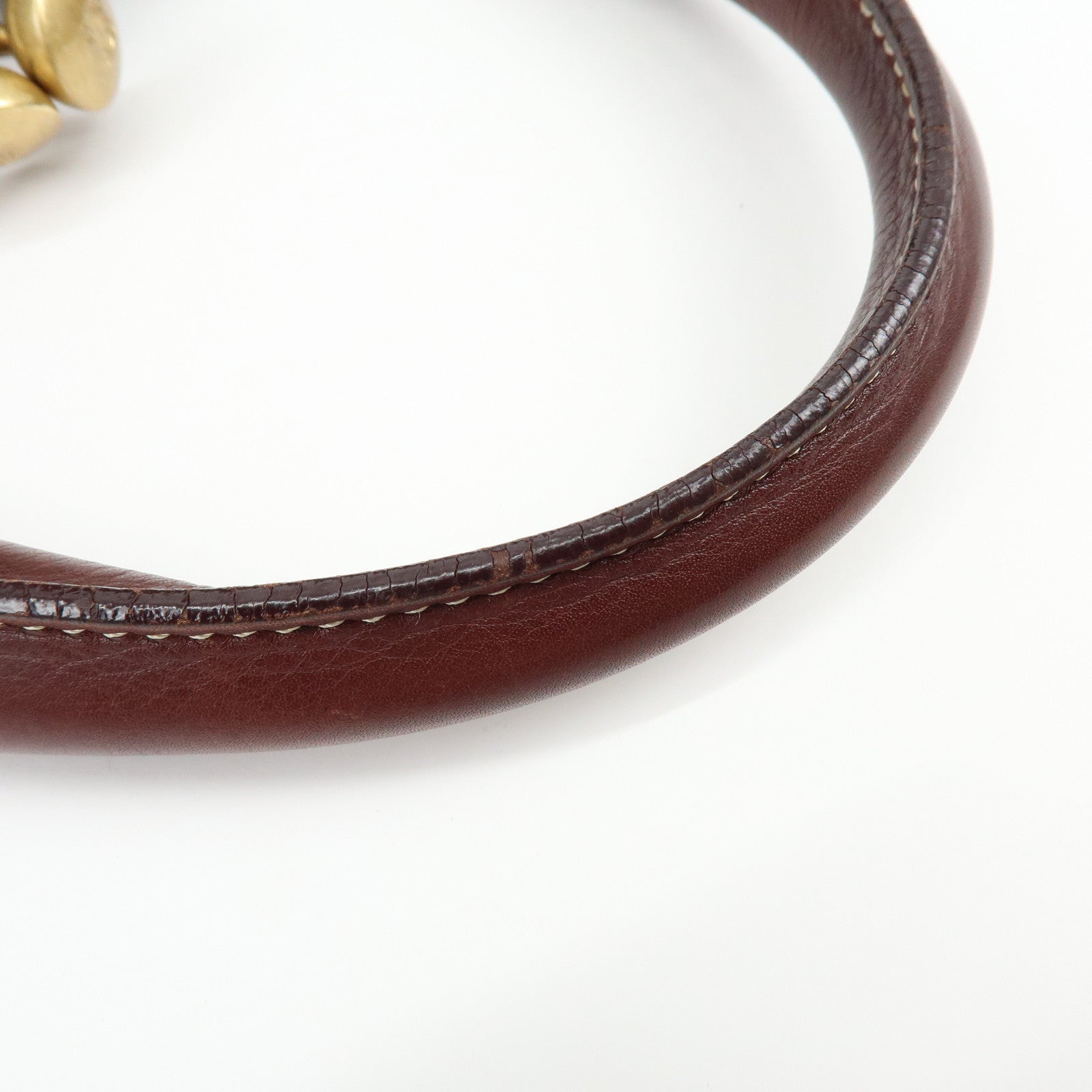 CELINE Boogie Bag Leather Kiss Lock Hand Bag Bordeaux