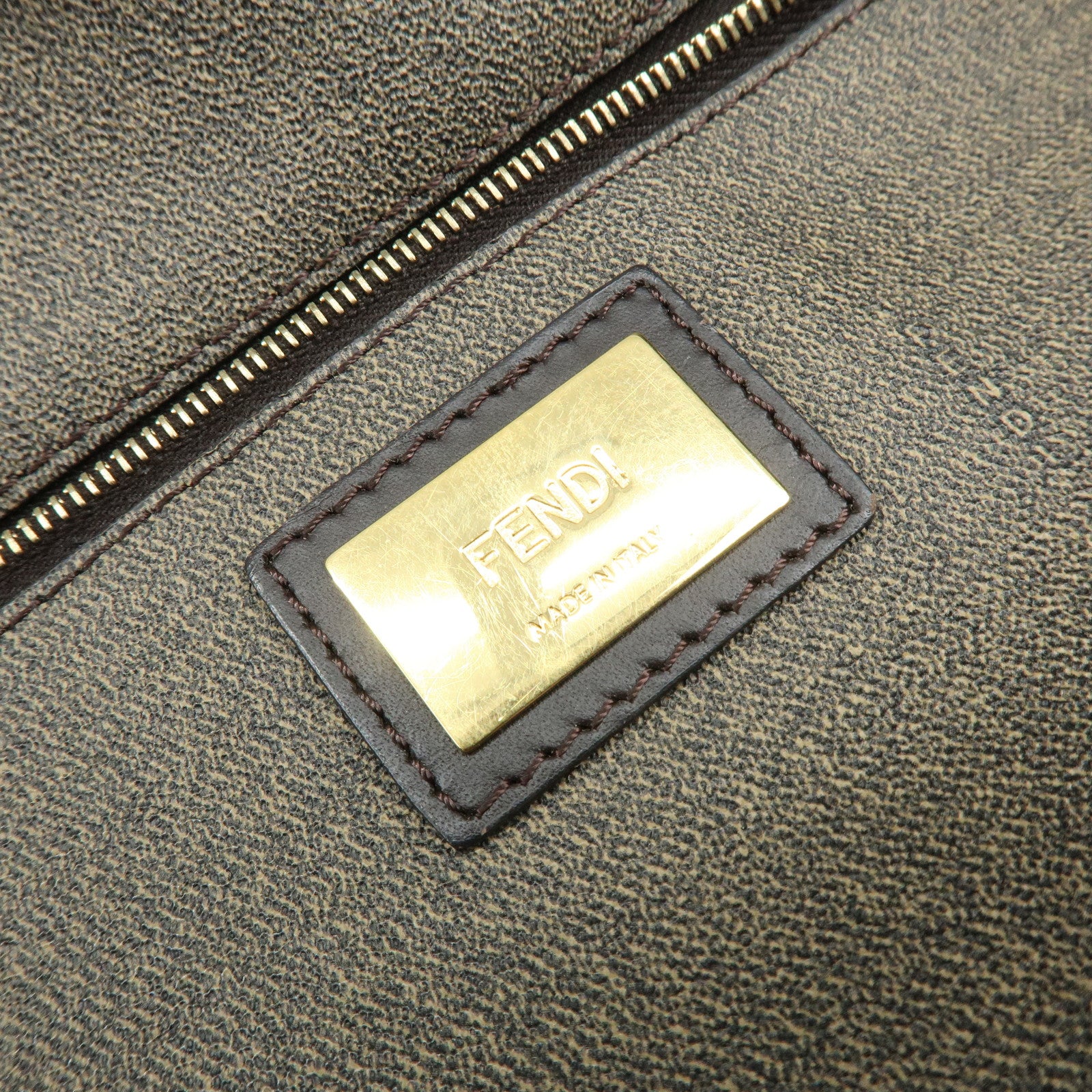 FENDI Zucca PVC Leather Tote Bag Shoulder Bag Brown 8BH198