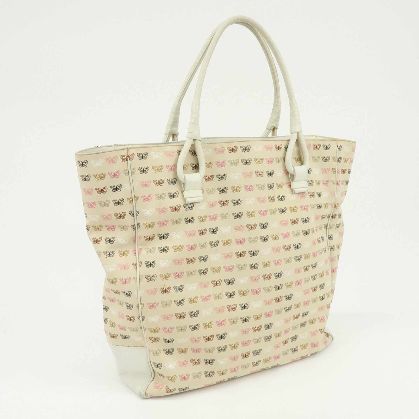 BOTTEGA VENETA Canvas Leather Shoulder Bag Tote Bag Light Pink