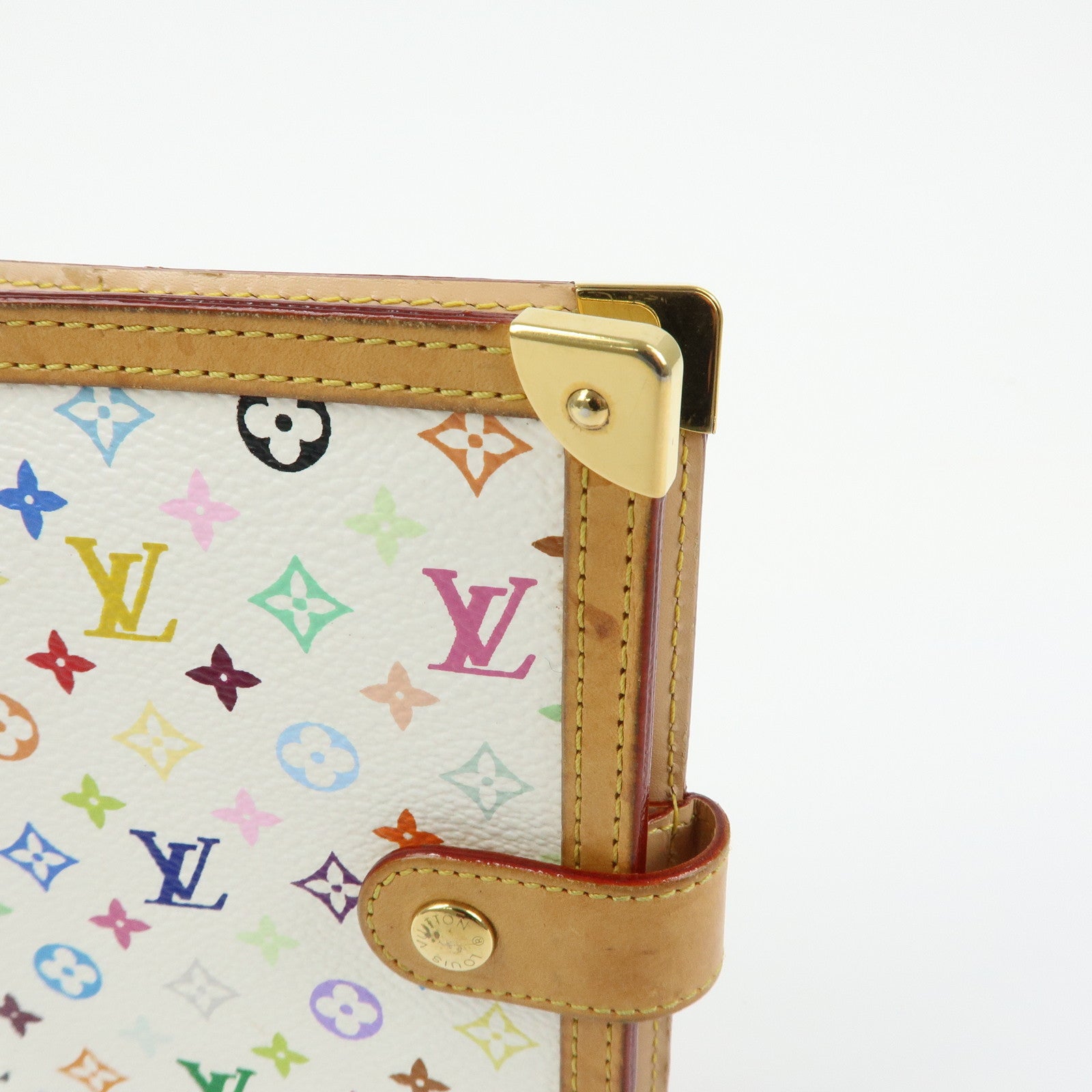 Louis Vuitton Monogram Multicolor Agenda PM Planner Cover Blanc R20896