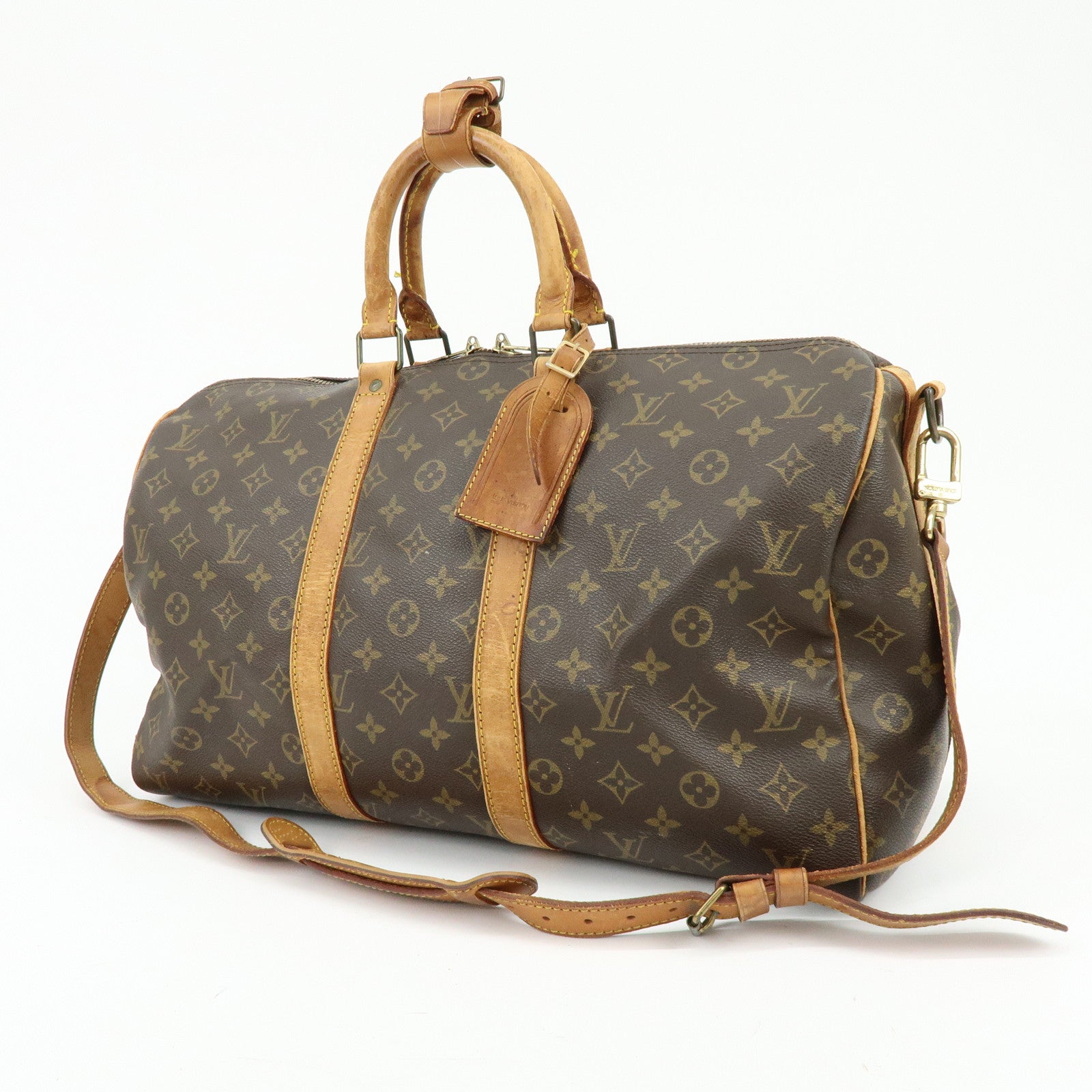 Louis Vuitton Monogram Keep All Bandouliere 45 Boston Bag M41418
