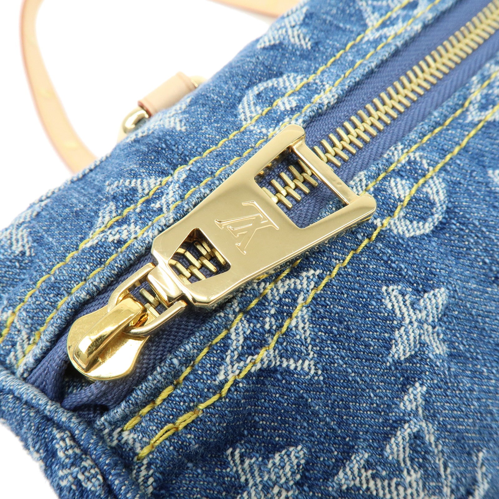 Louis Vuitton Monogram Denim Papillon MM LV Remix Bag Pouch M46830