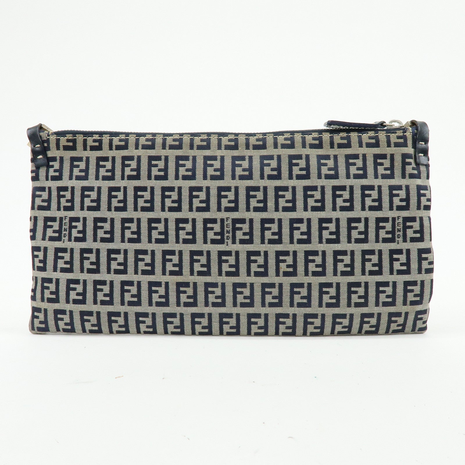 FENDI Zucchino Jacquard Canvas Leather Shoulder Hand Bag 71-16330-1-012