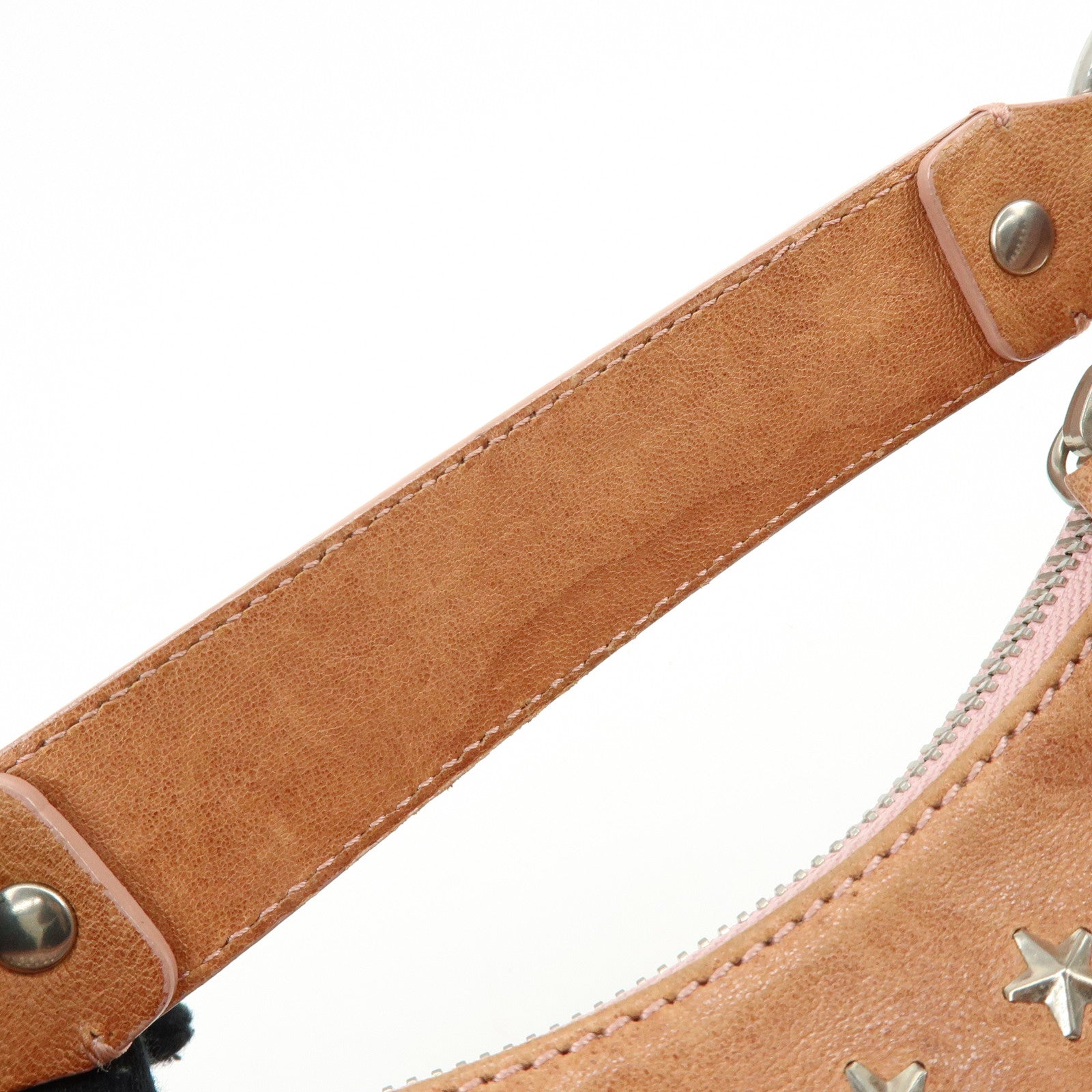 JIMMY CHOO Logo Star Studs Stella 2Way Bag Shoulder Bag Hand Bag Brown