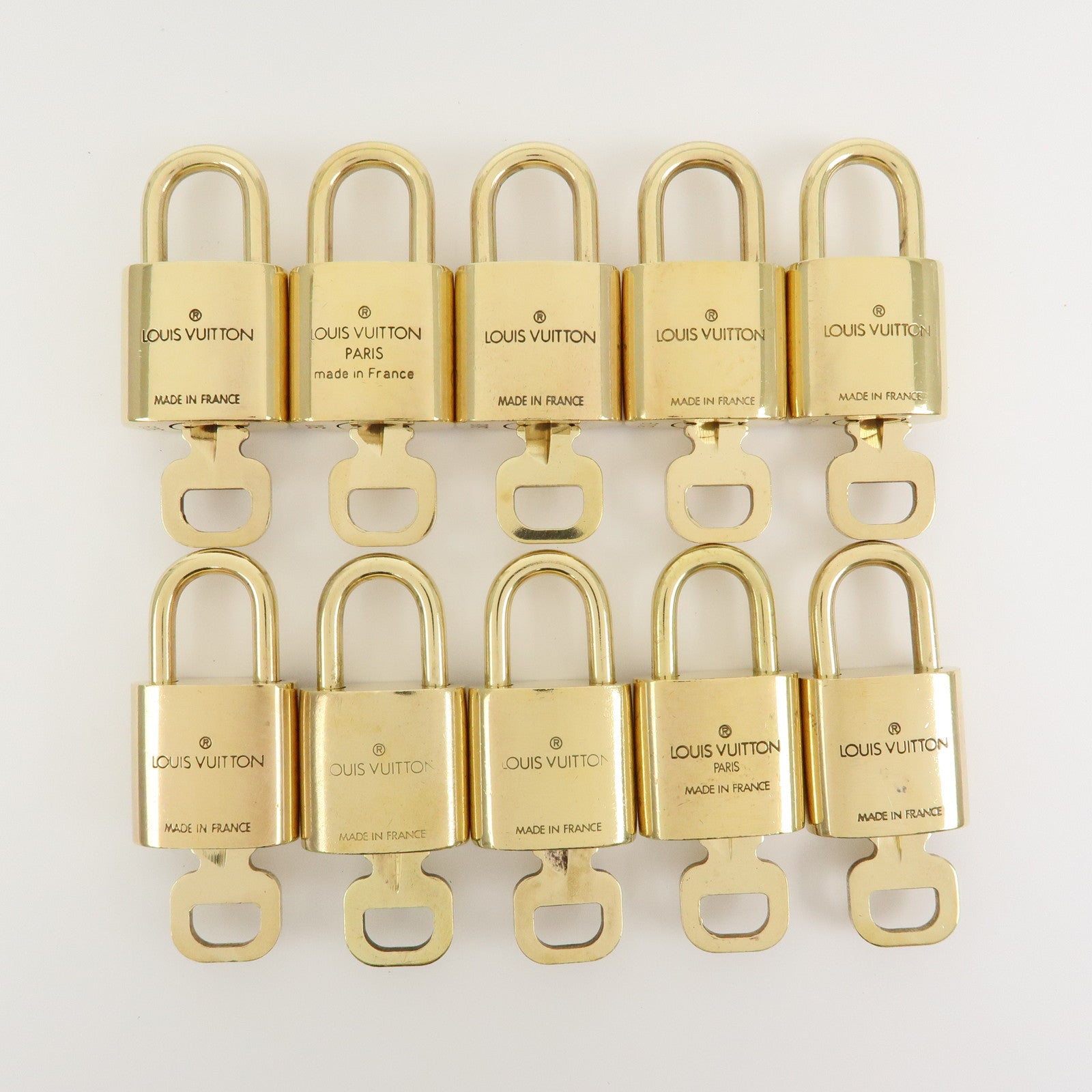 Louis Vuitton 南京錠 10個セット ゴールド Louis Vuitton Set of 10 Lock & Key Cadena Key Lock Gold