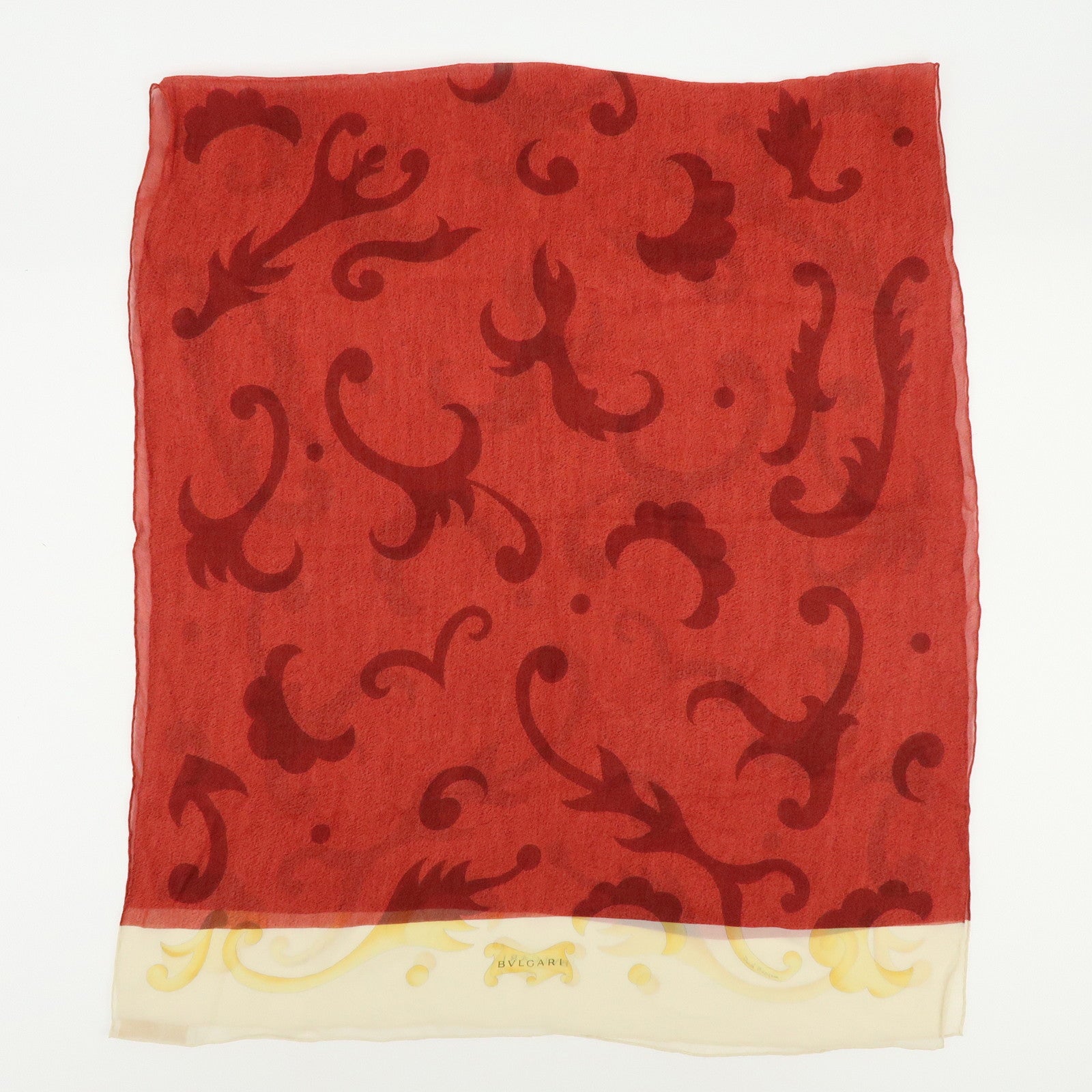 BVLGARI Set of 2 Silk 100% Scarf Balloon Motif Black Red Gold