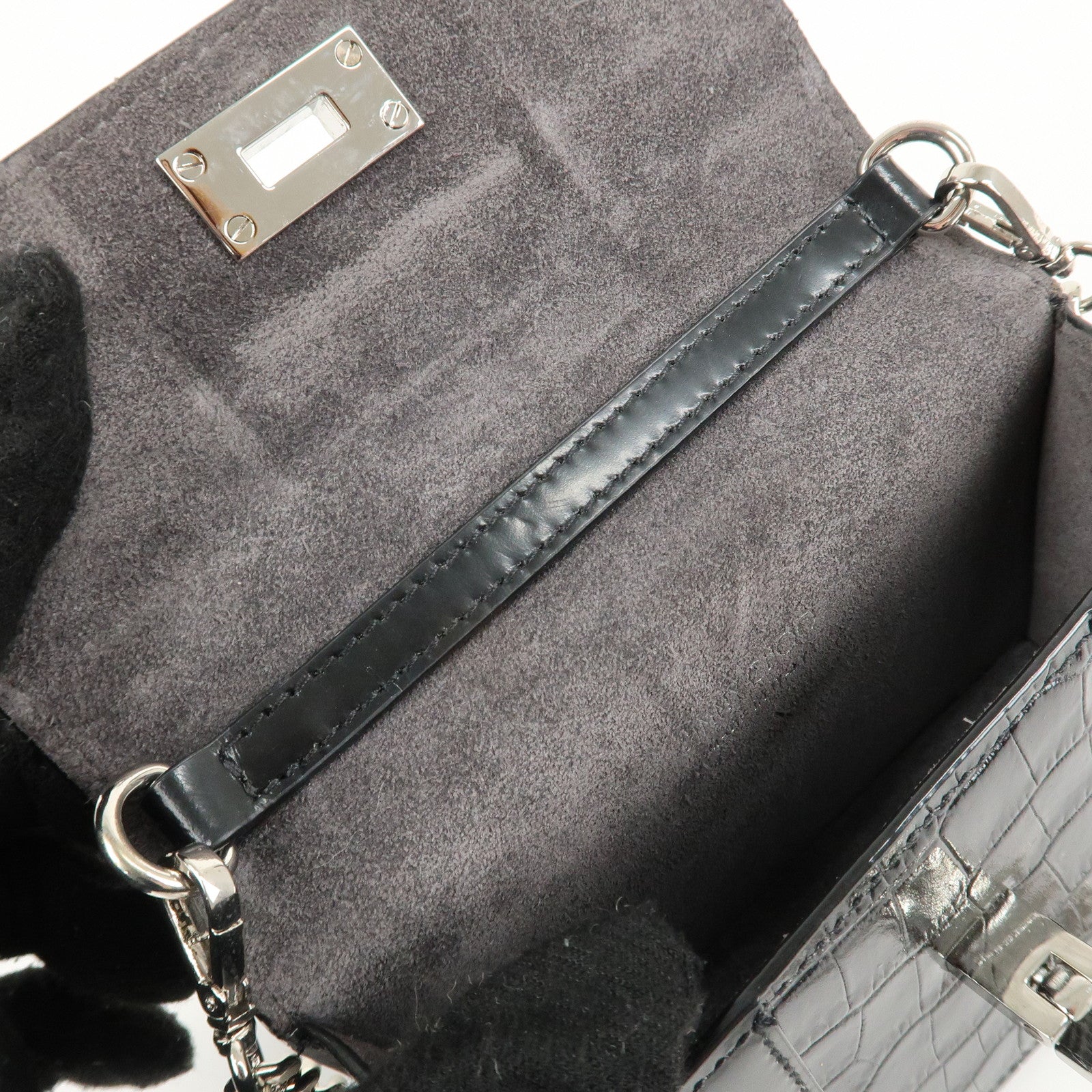 JIMMY CHOO Leather Star Studs Chain Shoulder Bag Crossbody Bag Black Used